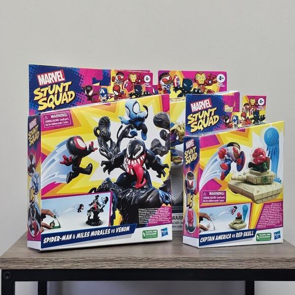 Marvel Stunt Squad  Bundle 3  Piece Versus (1) Venom (2) Captain America NWT - Picture 1 of 7